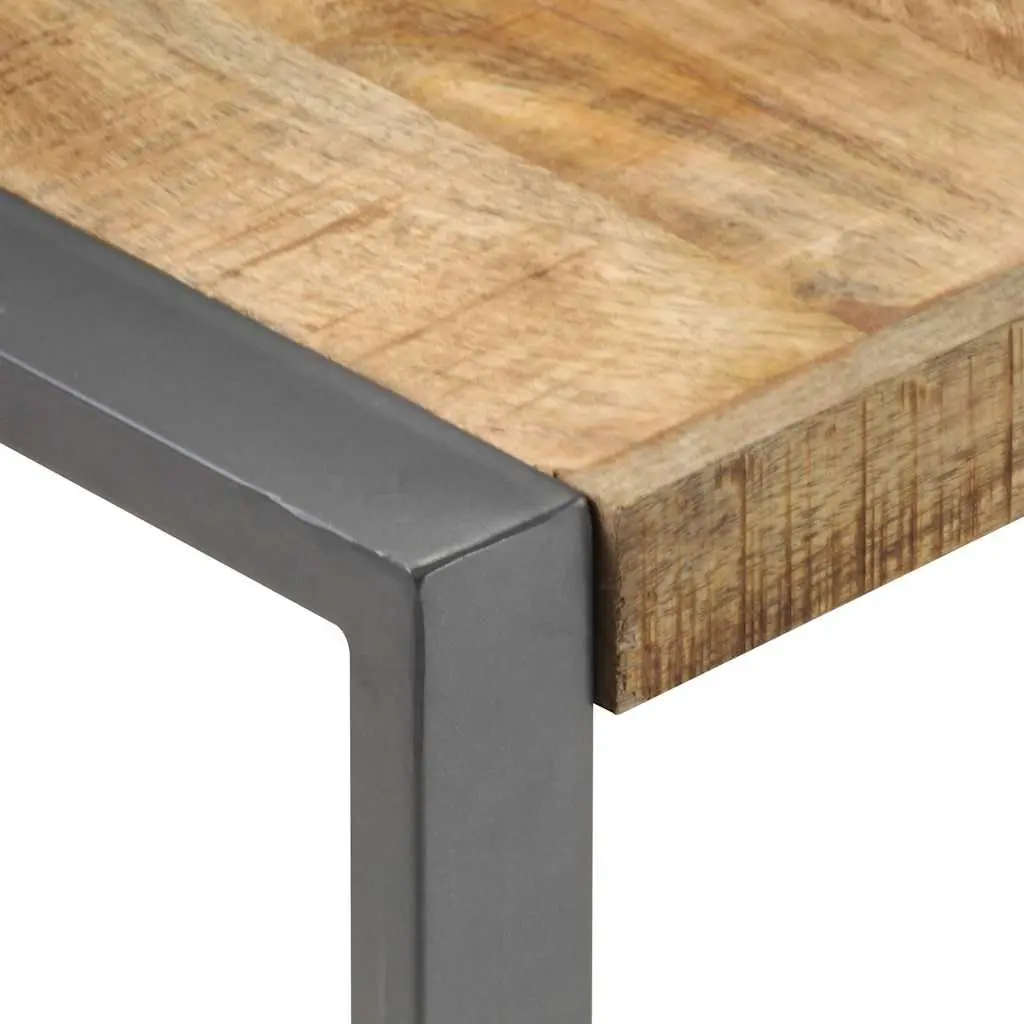Industrial-Style Solid Mango Wood Coffee Table 120x120x40 cm