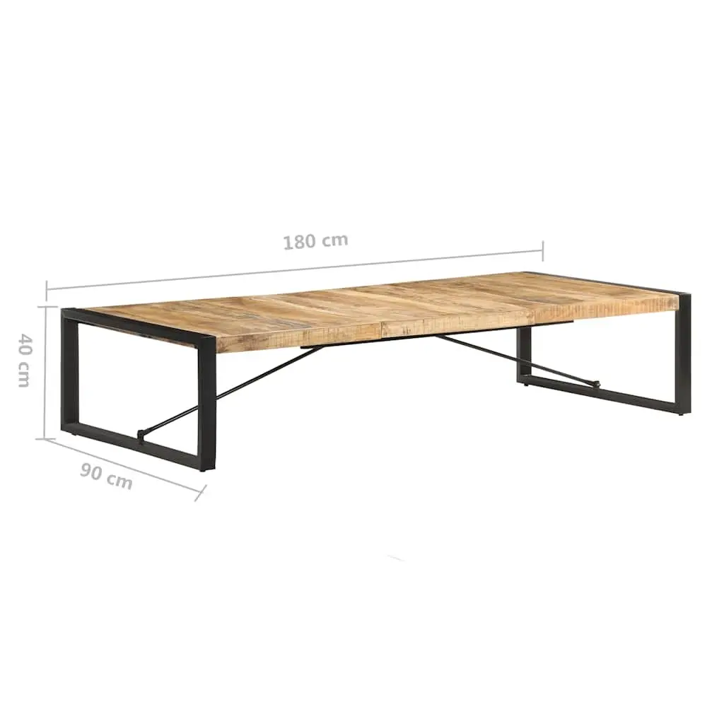Solid Mango Wood Industrial Coffee Table 180x90x40 cm