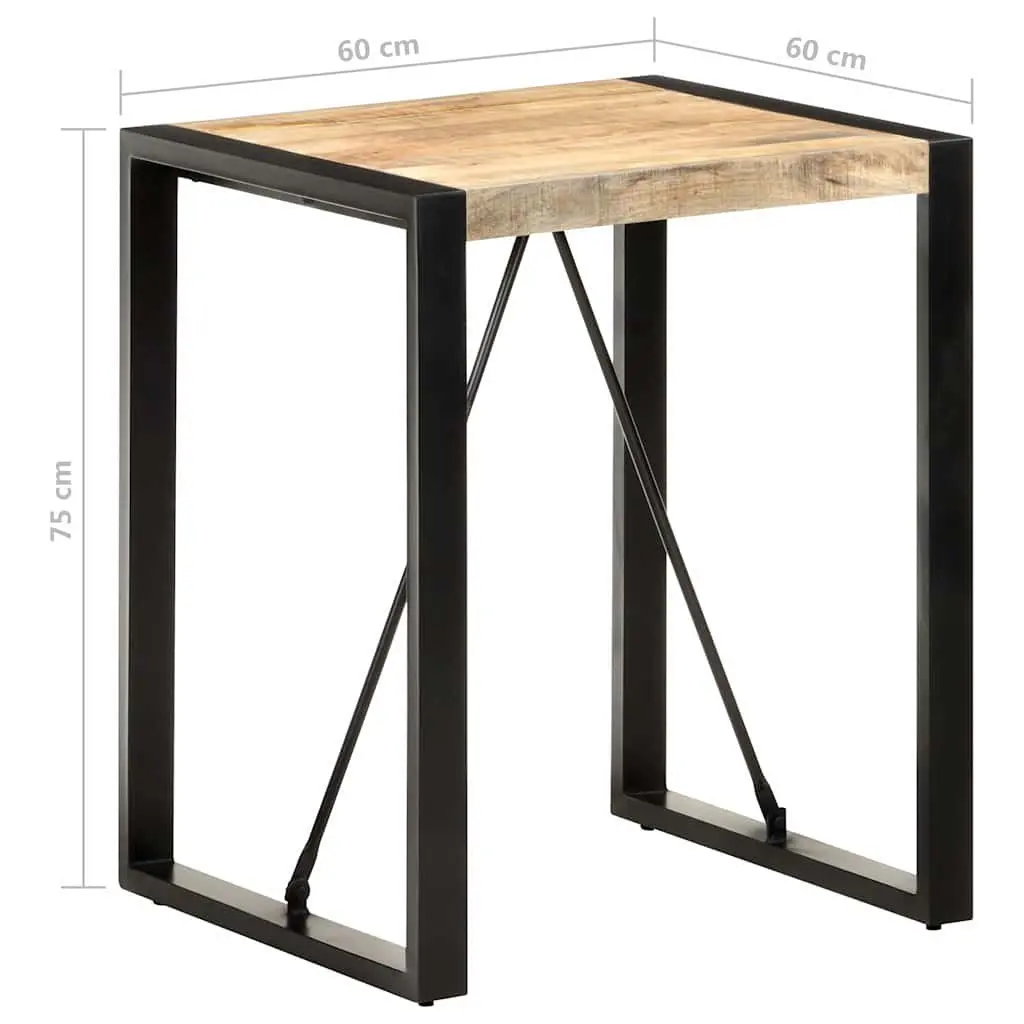 Solid Mango Wood Dining Table 60x60x75 cm Black