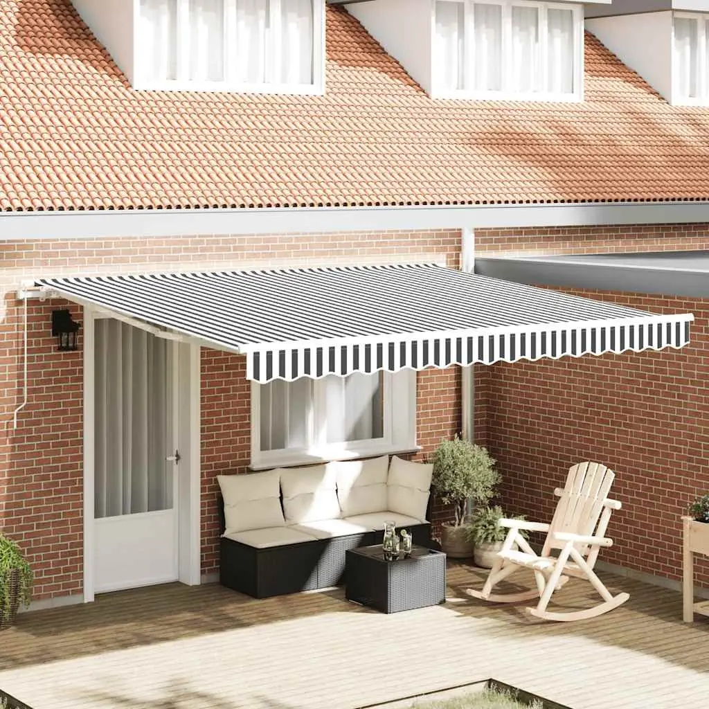 Retractable Awning Aluminium 400x300cm Anthracite White