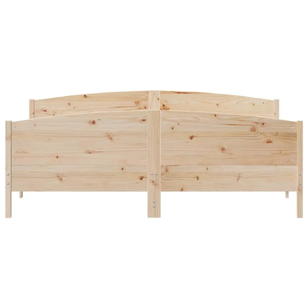 Solid Pine Wood King Bed Frame 183x203cm with Slats