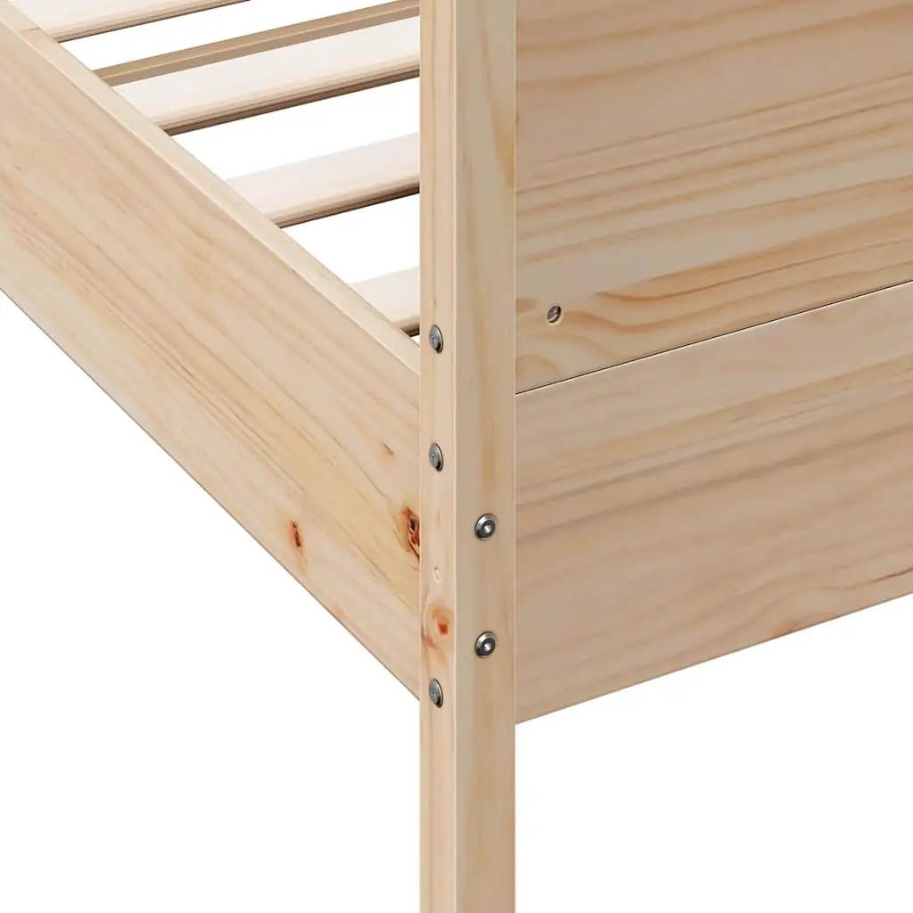 Solid Pine Wood King Bed Frame 183x203cm with Slats