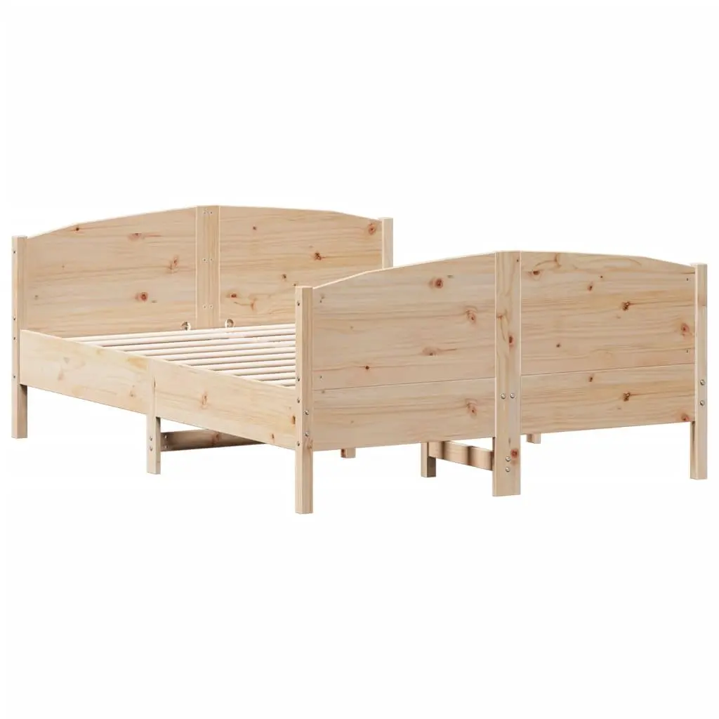 Solid Pine Bed Frame 150x200 cm for Durable Support