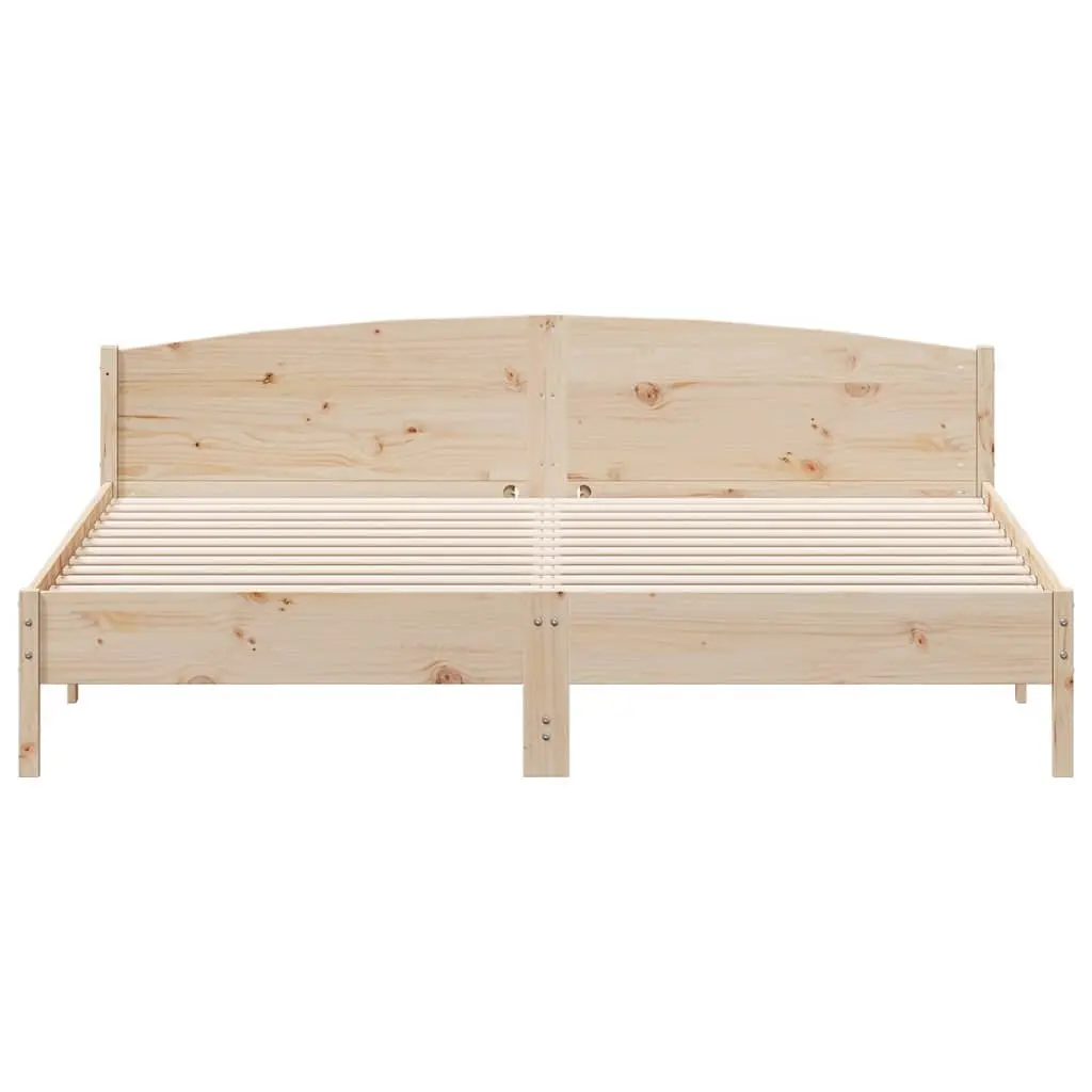 King Size Bed Frame 183x203 cm Solid Pine Wood