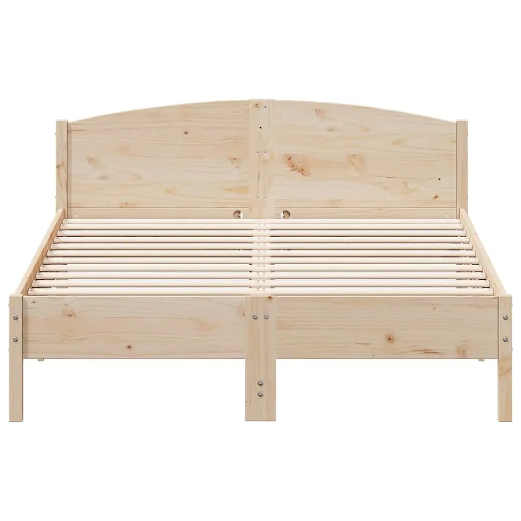 Solid Wood Pine Bed Frame 150x200 cm with Slatted Base