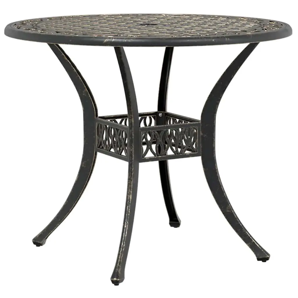 Bistro Set Cast Aluminium 3 Piece Outdoor Garden Patio Furniture Brown