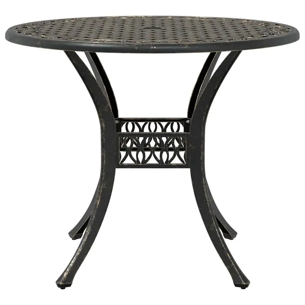 Bistro Set Cast Aluminium 3 Piece Outdoor Garden Patio Furniture Brown