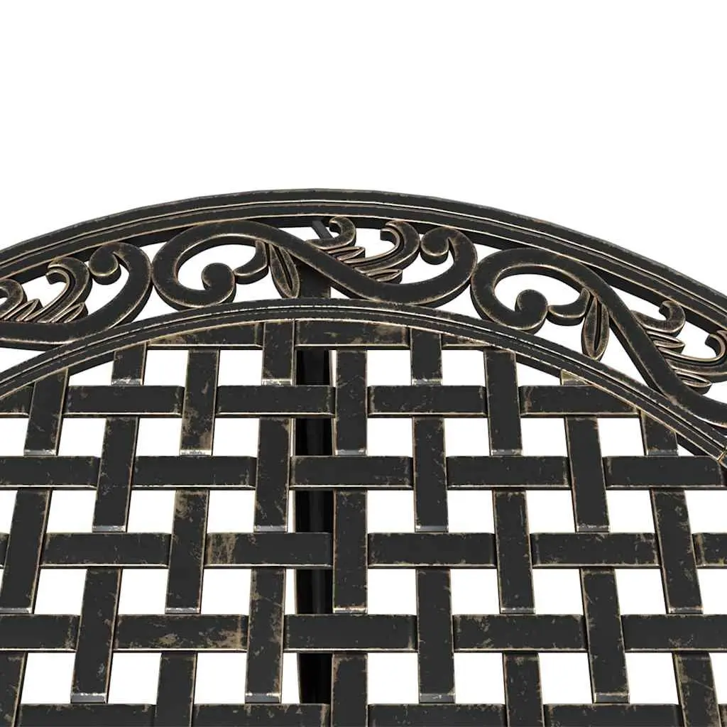 Bistro Set Cast Aluminium 3 Piece Outdoor Garden Patio Furniture Brown