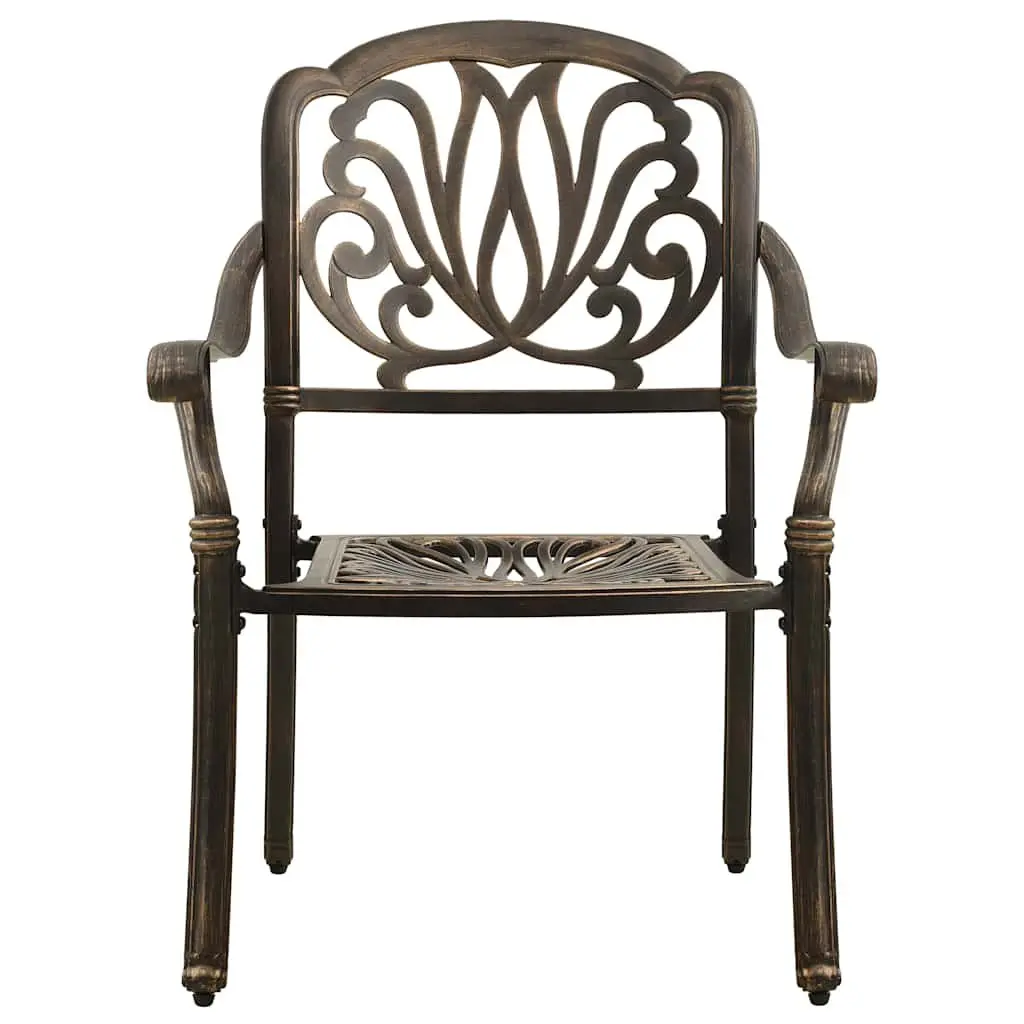 5-Piece Brown Cast Aluminium Garden Dining Set