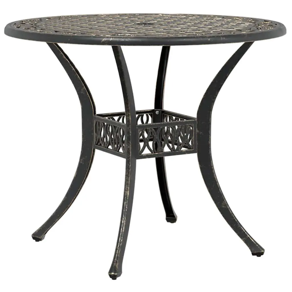 Garden Dining Set Cast Aluminium 5 Piece Outdoor Patio Furniture Brown