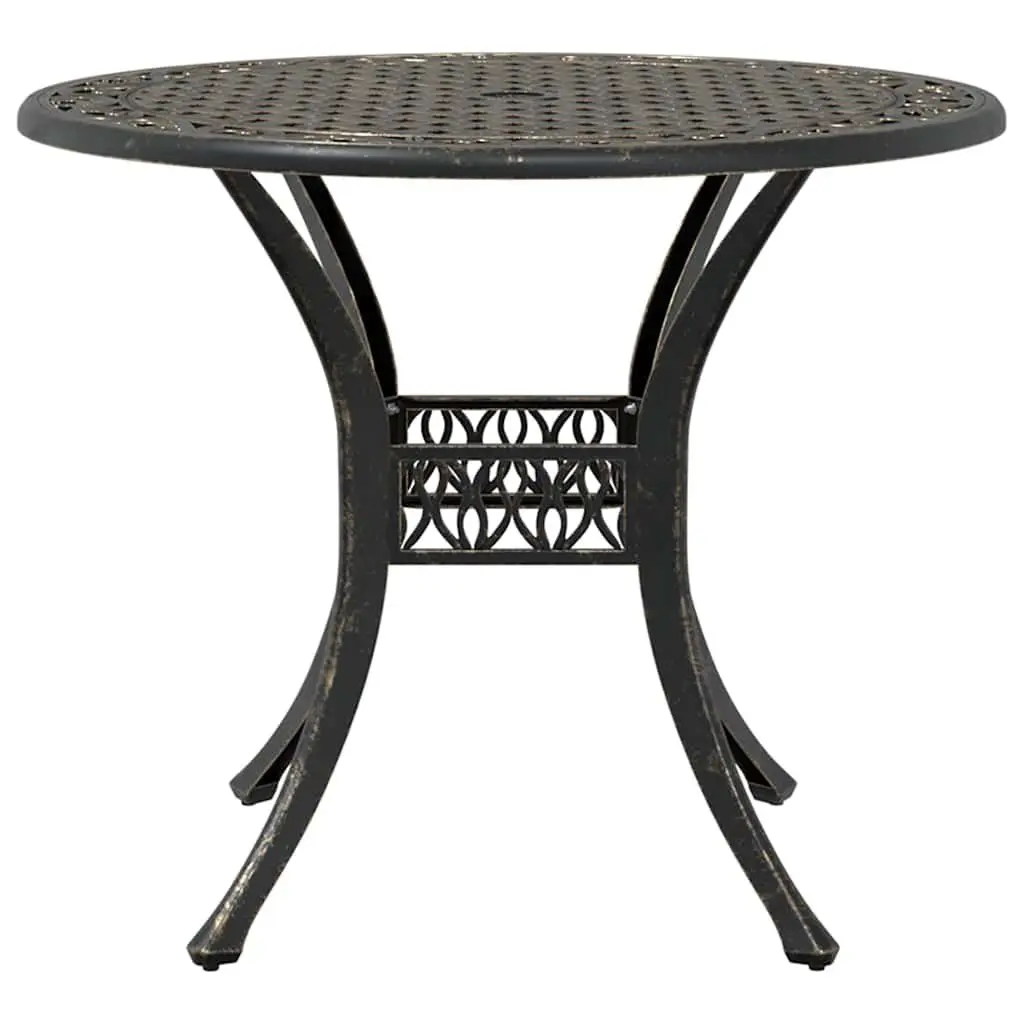 Garden Dining Set Cast Aluminium 5 Piece Outdoor Patio Furniture Brown