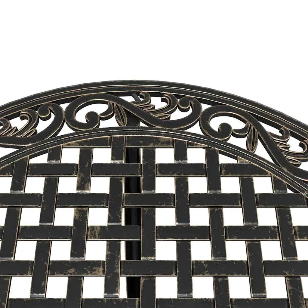 Garden Dining Set Cast Aluminium 5 Piece Outdoor Patio Furniture Brown