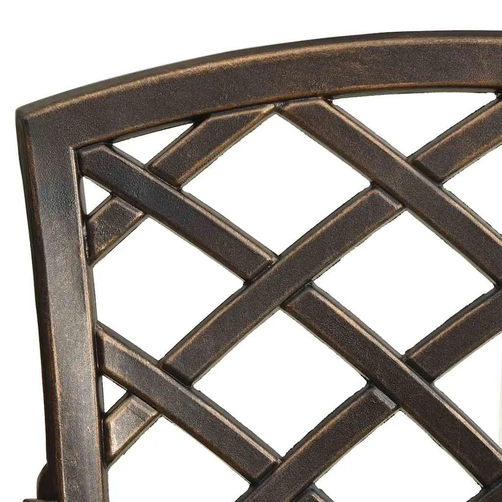 Garden Dining Set Cast Aluminium 5 Piece Outdoor Patio Furniture Brown