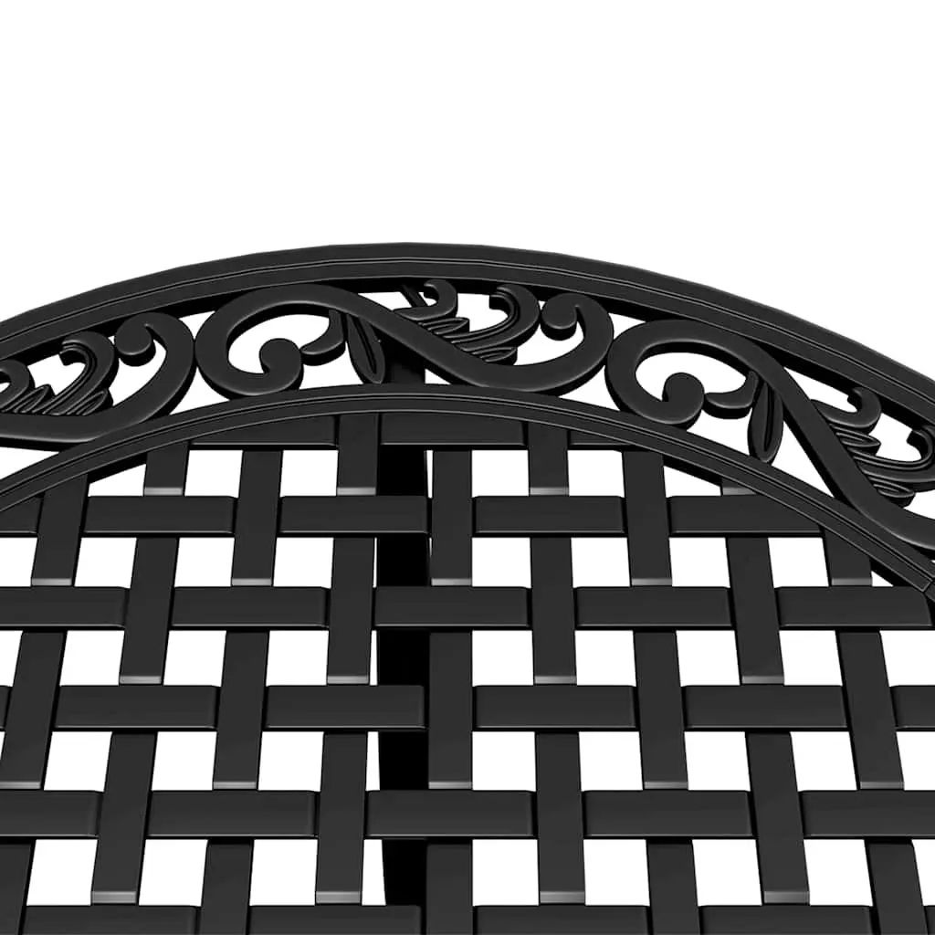 Outdoor Dining Set Cast Aluminium 5 Piece Black