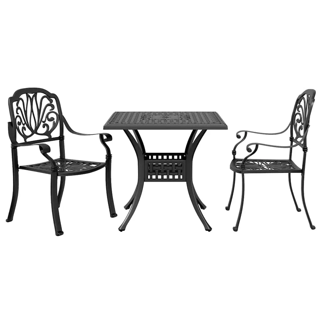 Black 3 Piece Bistro Set for Outdoors