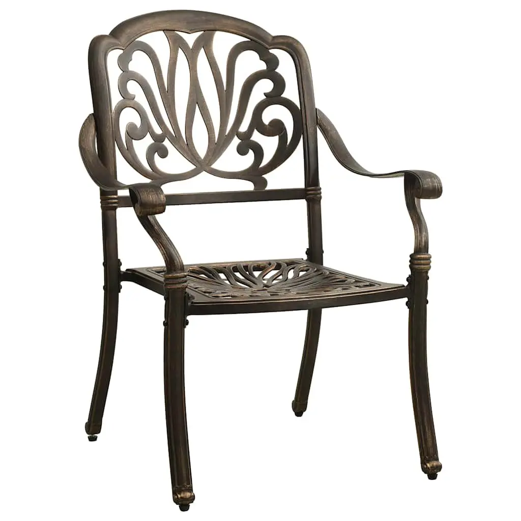 5 Piece Outdoor Garden Dining Set with Brown Finish