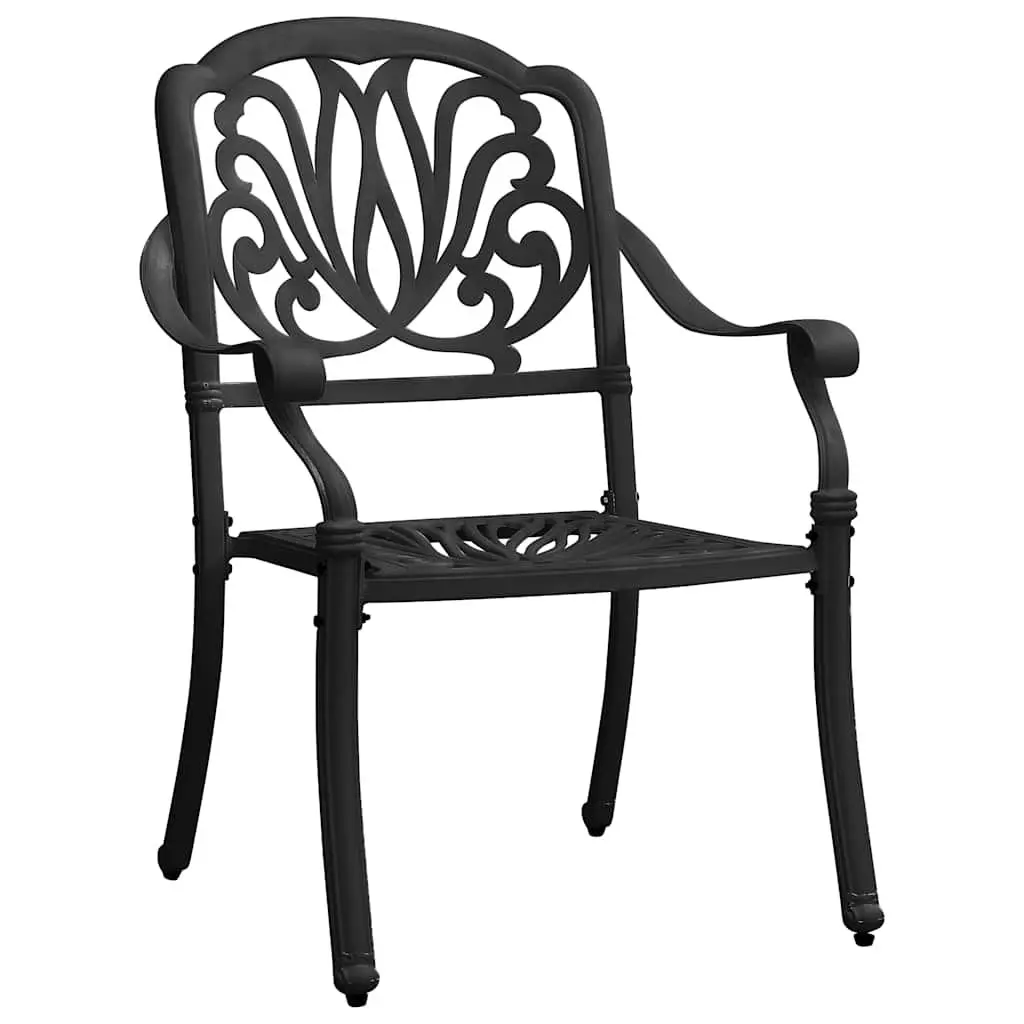 5-Piece Black Cast Aluminium Garden Dining Set