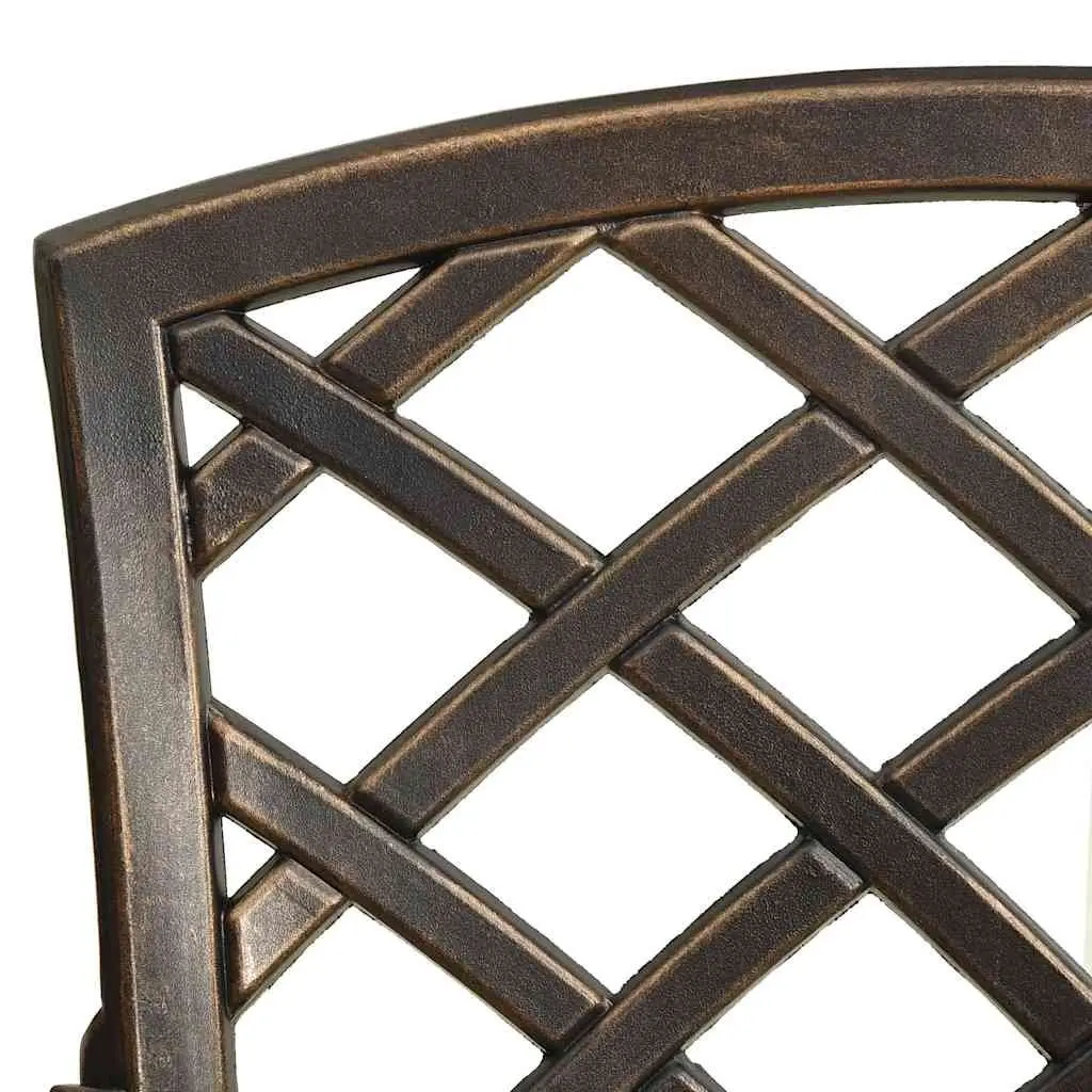 5-Piece Brown Cast Aluminium Garden Dining Set