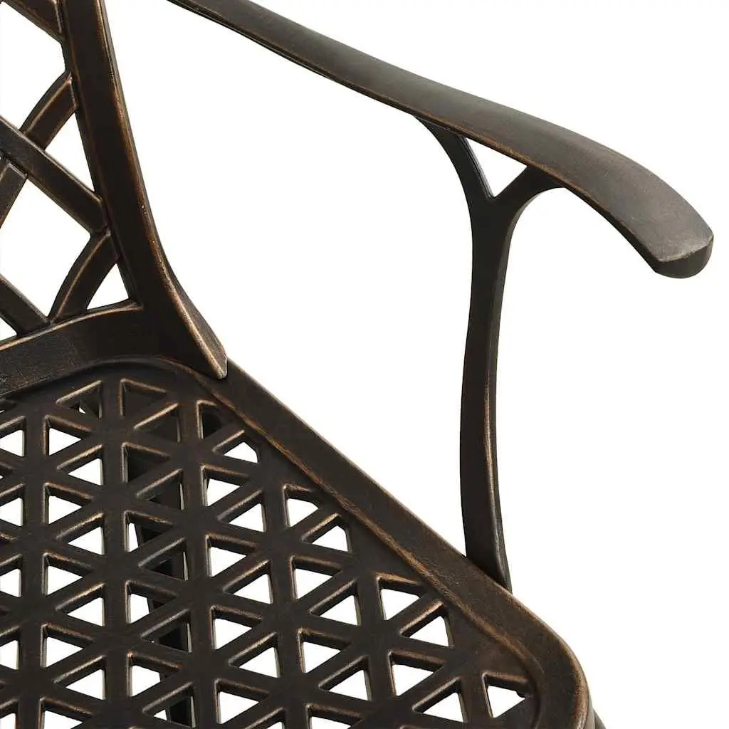 5-Piece Brown Cast Aluminium Garden Dining Set