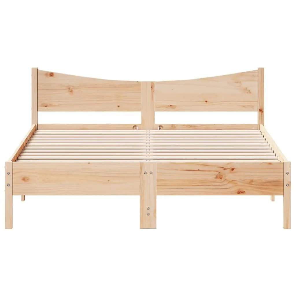 Solid Wood Pine Bed Frame 150x200 cm with Slatted Base