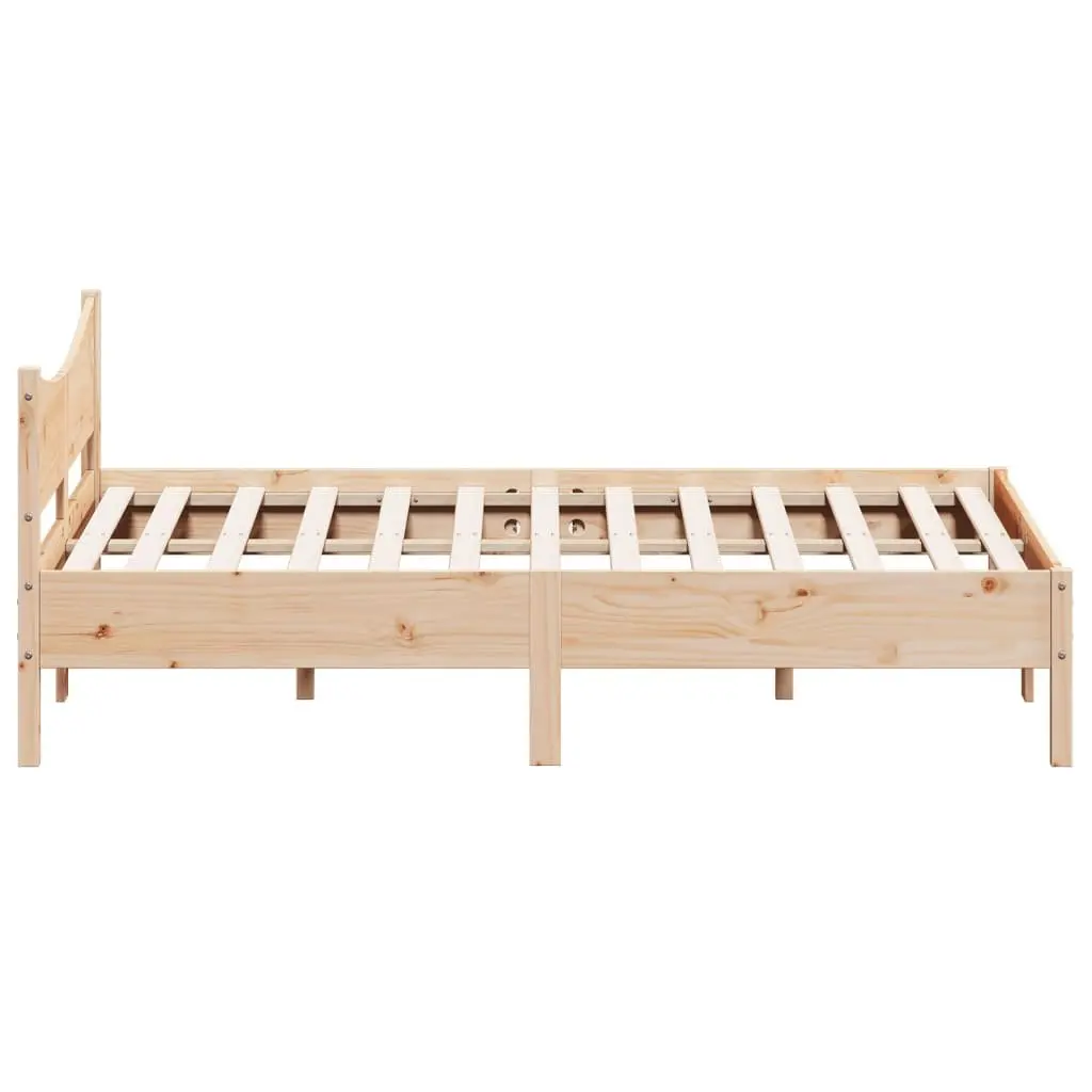 Solid Wood Pine Bed Frame 150x200 cm with Slatted Base