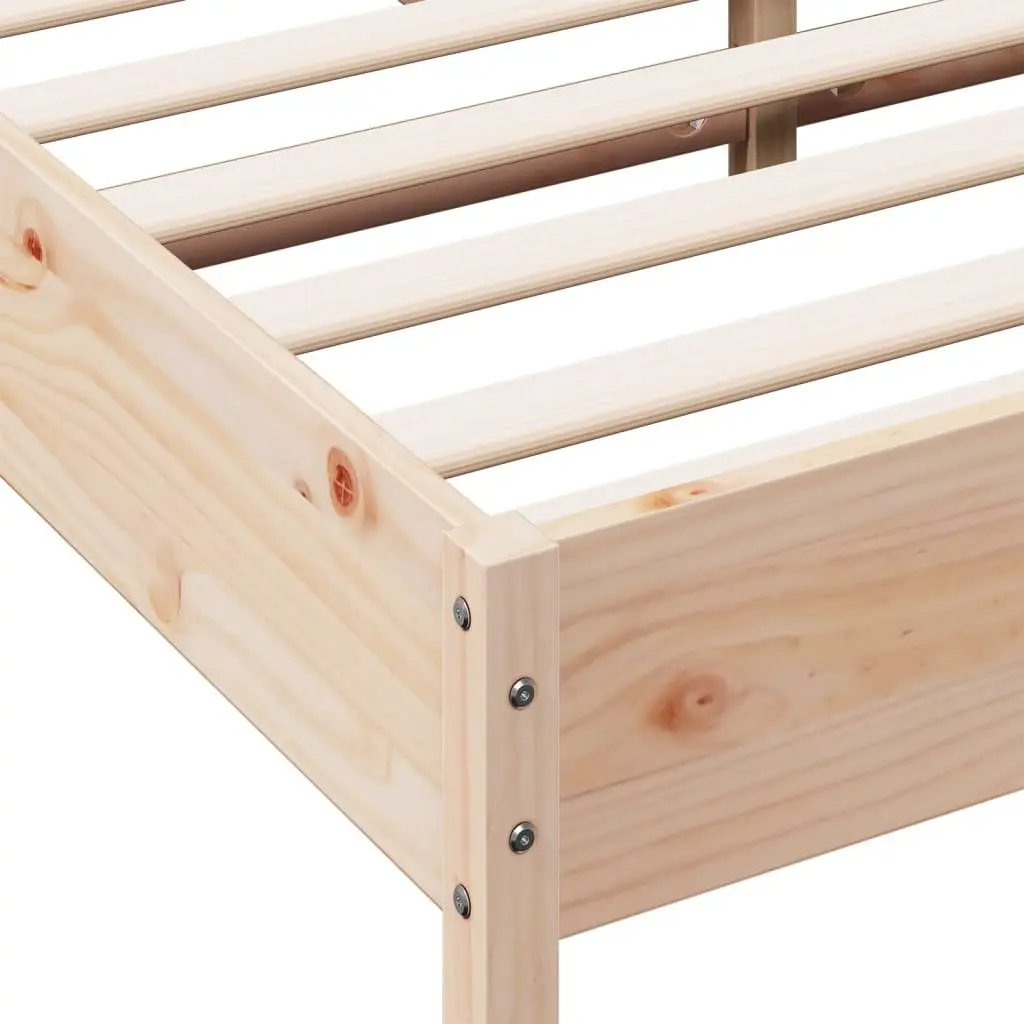 Solid Wood Pine Bed Frame 150x200 cm with Slatted Base