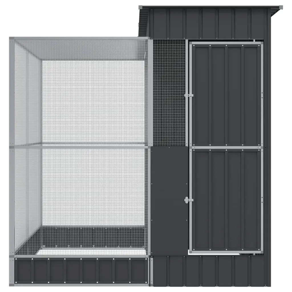 Steel Aviary with Extension Galvanised Steel 209x203x216cm Silver
