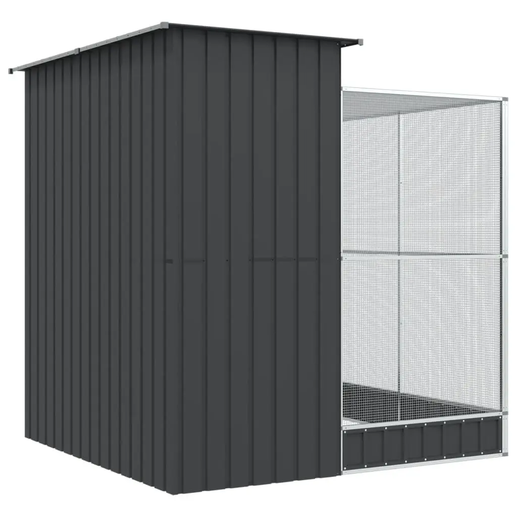 Steel Aviary with Extension Galvanised Steel 209x203x216cm Silver