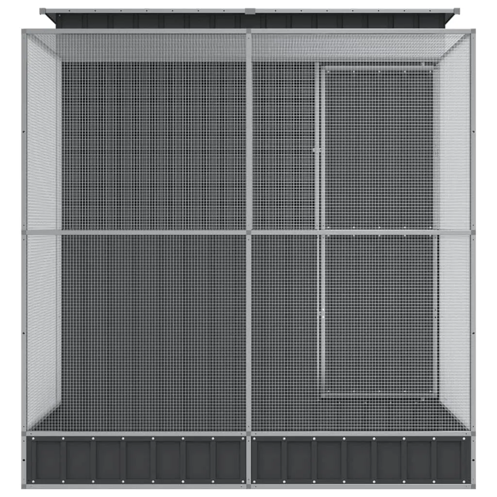 Steel Aviary with Extension Galvanised Steel 209x203x216cm Silver