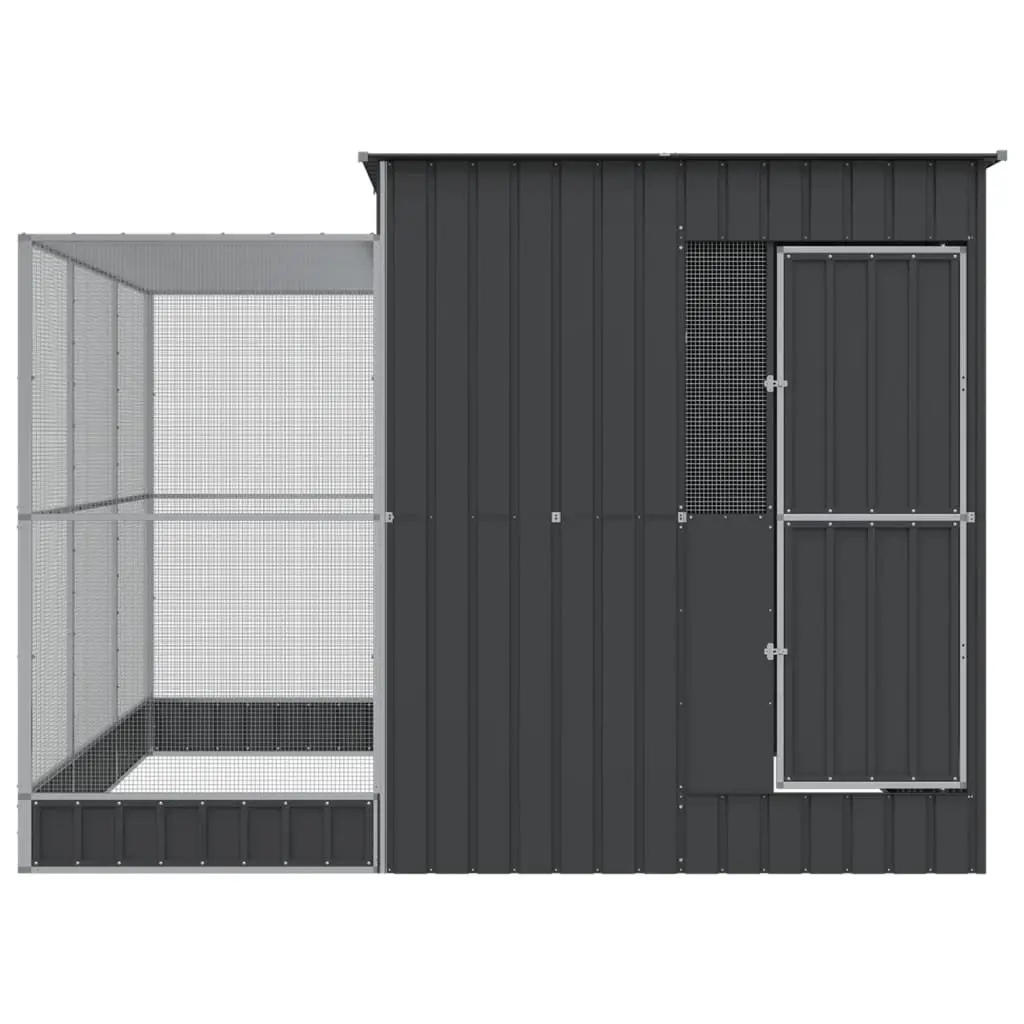 Bird Aviary with Extension Silver 290x303x216cm Steel Mesh Cage Large Outdoor