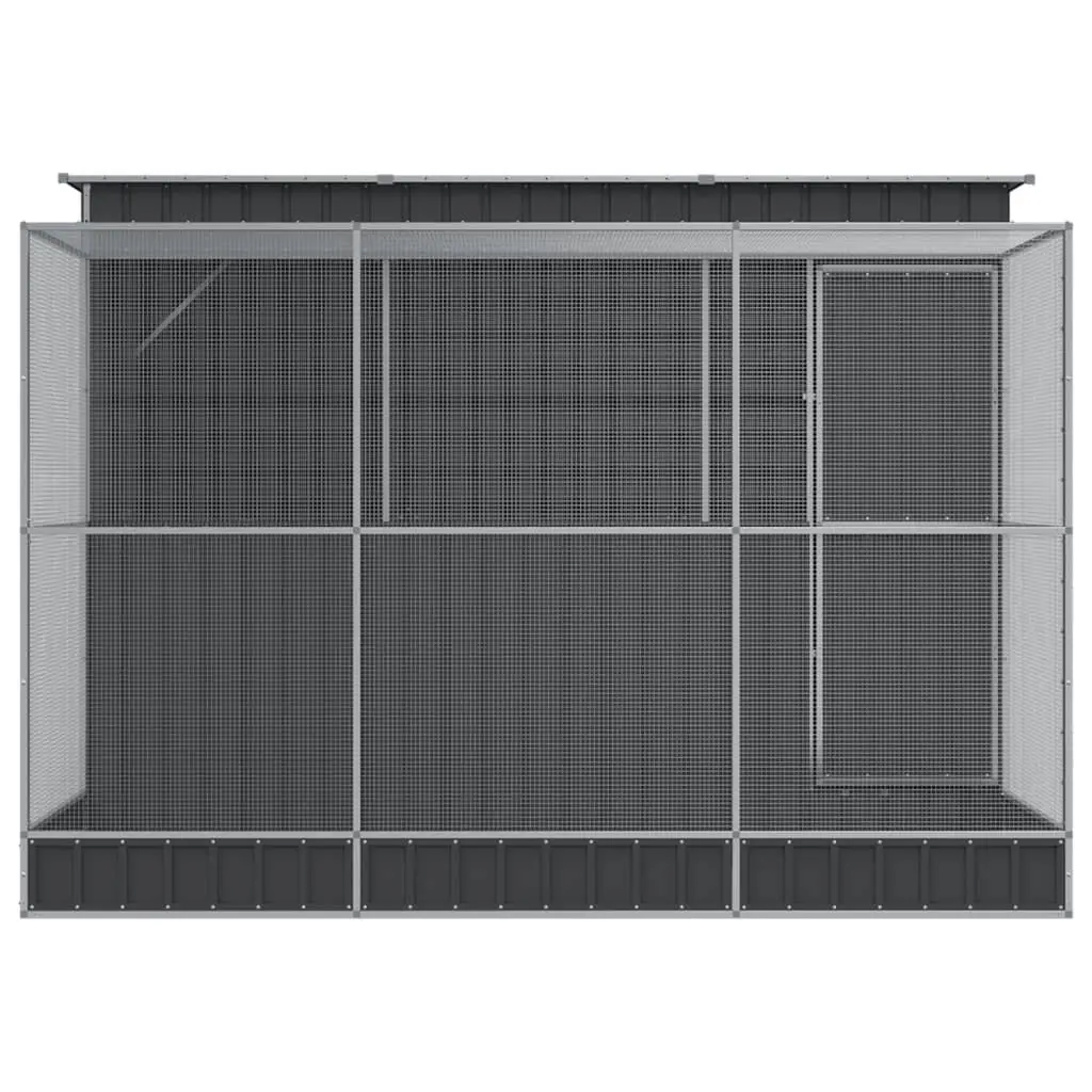 Bird Aviary with Extension Silver 290x303x216cm Steel Mesh Cage Large Outdoor