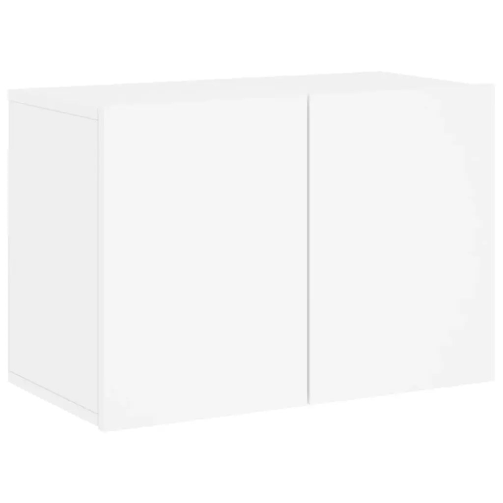 6-Piece White Engineered Wood Floating TV Wall Unit