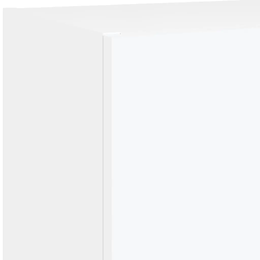 TV Wall Units Engineered Wood 4 Piece Floating Wall Mounted Cabinet White RGB LED Lights