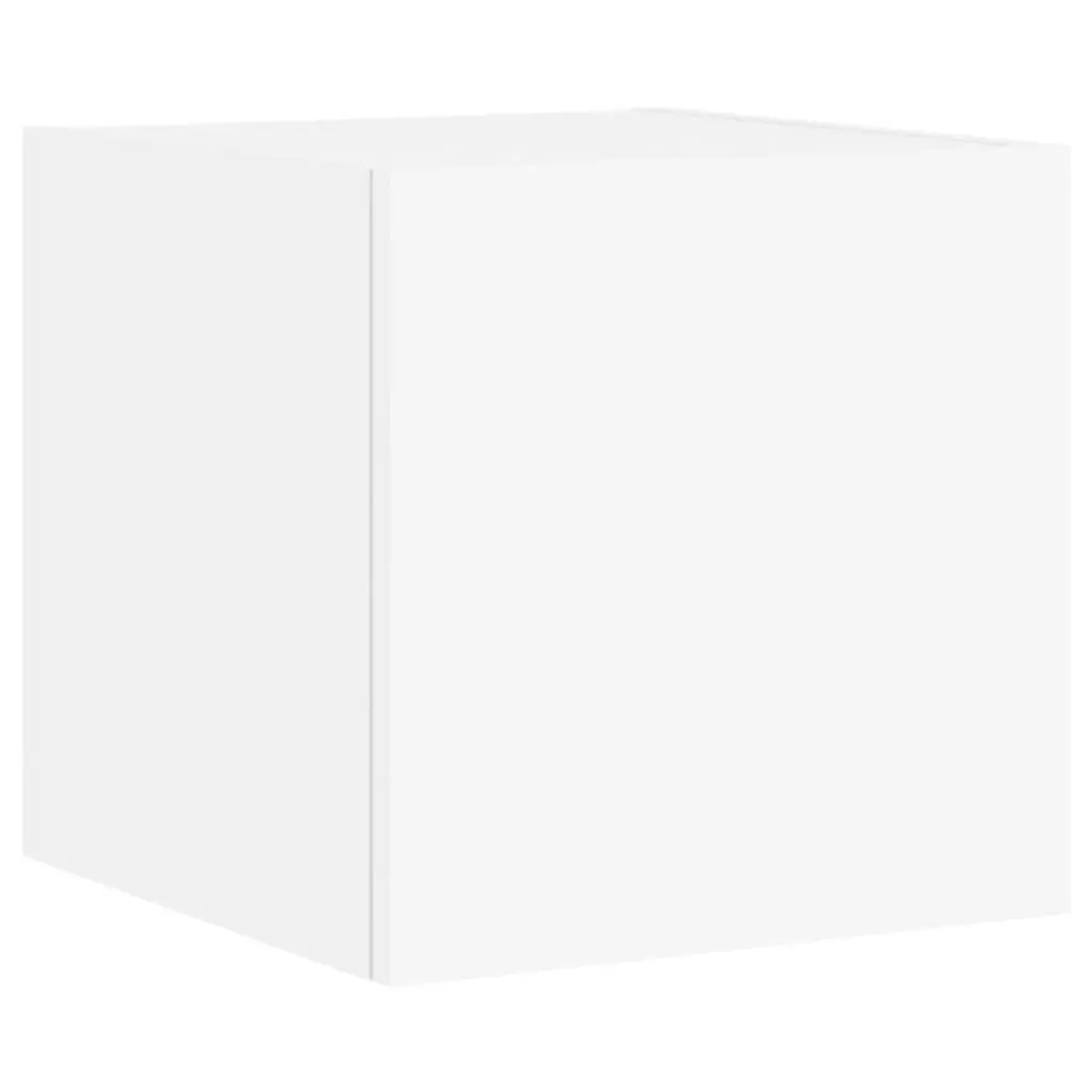 5 Piece TV Wall Cabinets with RGB LED Lights Living Room Storage White