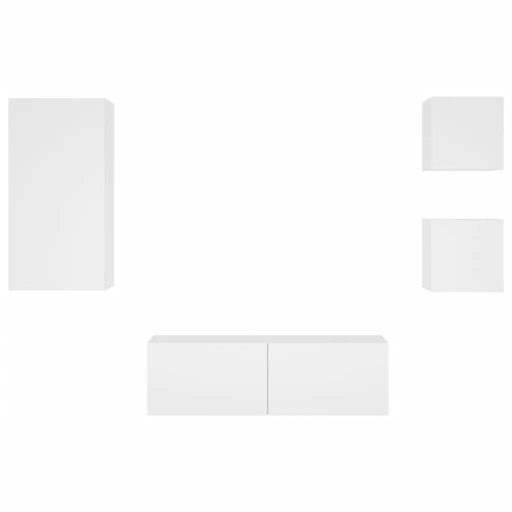 4 Floating Storage Units with RGB LED Lights in White