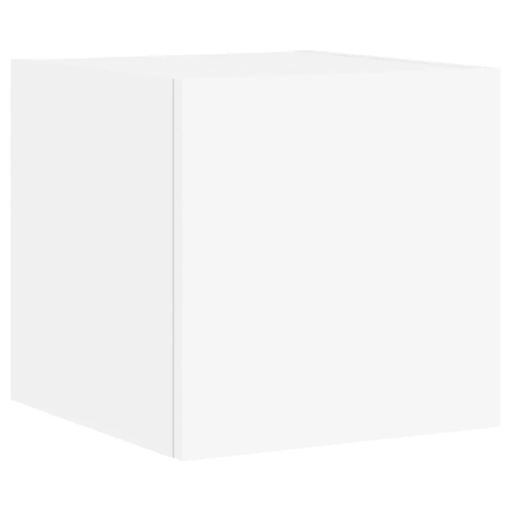 4 Floating Storage Units with RGB LED Lights in White