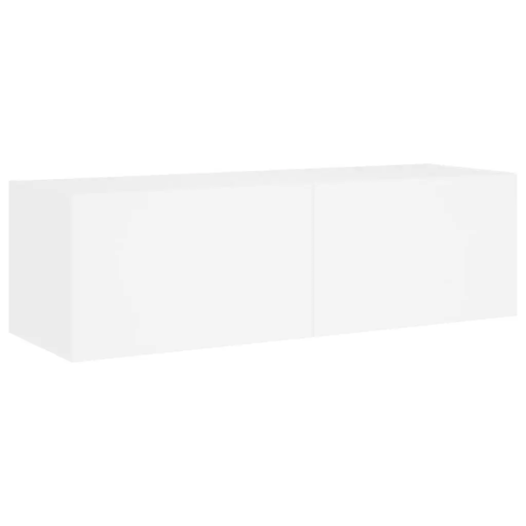 6-Piece White Wall Cabinets with RGB LED Lights