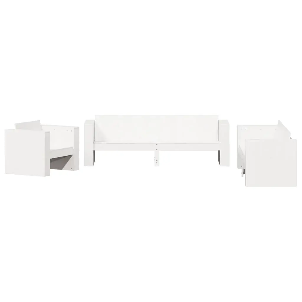 2 Piece Garden Lounge Set Solid Pine Wood White