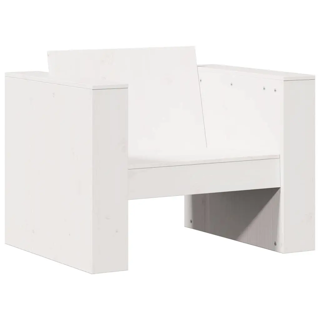 2 Piece Garden Lounge Set Solid Pine Wood White