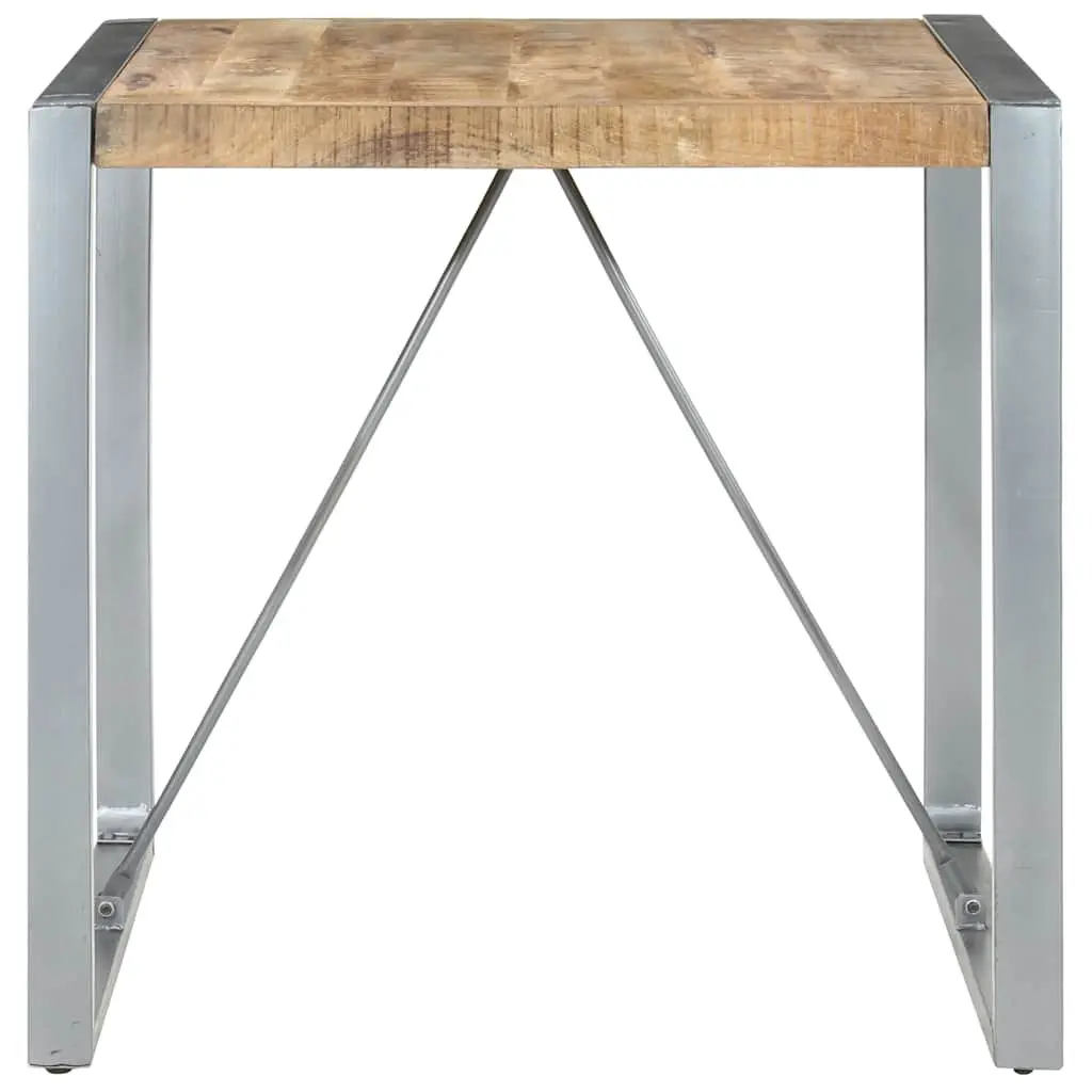 Industrial Dining Table with Rough Mango Wood Finish