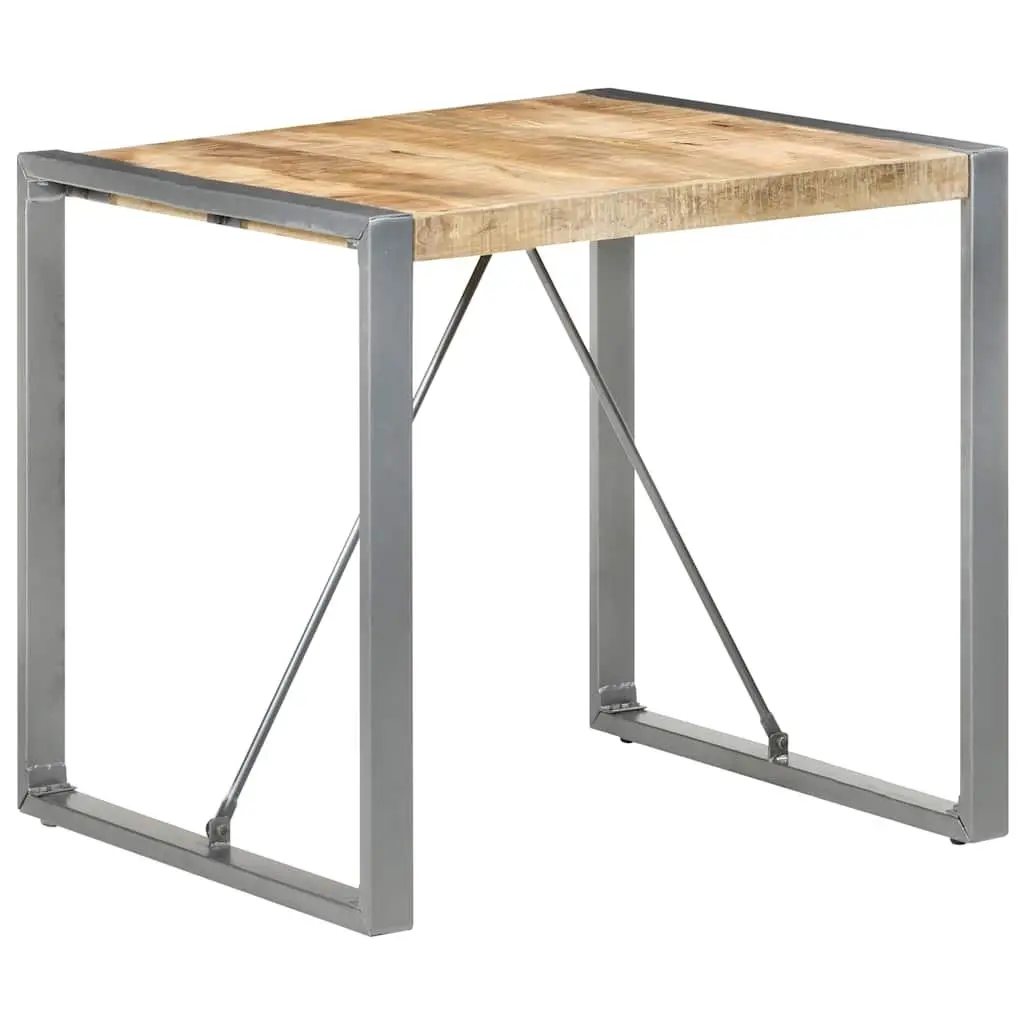 Industrial Dining Table with Rough Mango Wood Finish