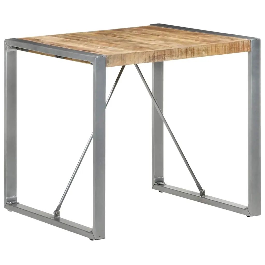 Industrial Dining Table with Rough Mango Wood Finish