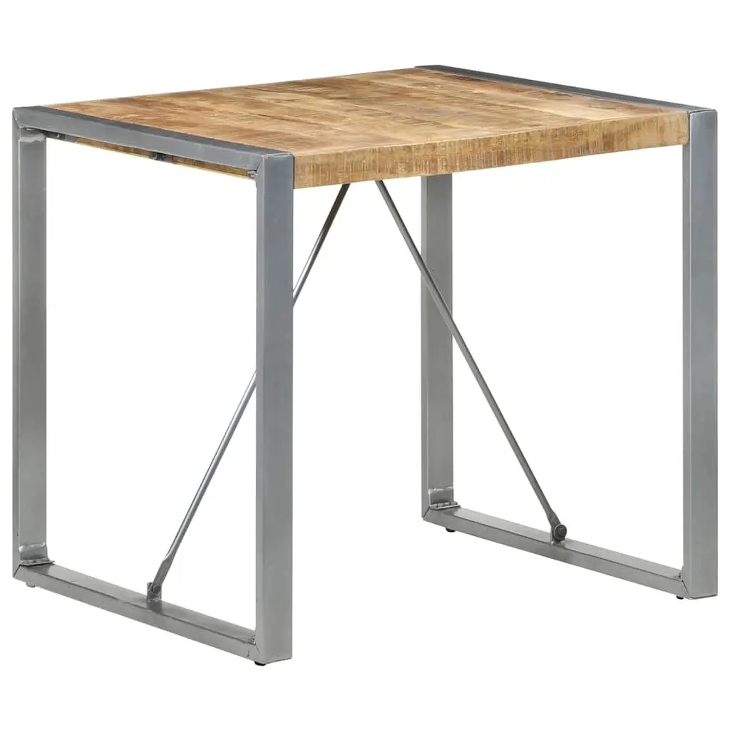 Industrial Dining Table with Rough Mango Wood Finish
