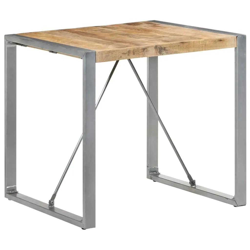 Industrial Dining Table with Rough Mango Wood Finish