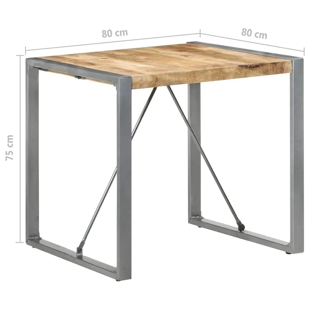 Industrial Dining Table with Rough Mango Wood Finish