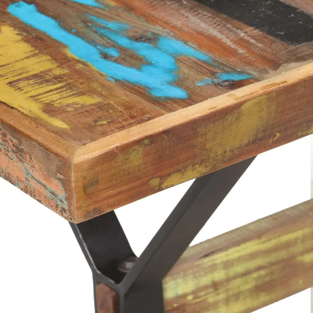 Dining Table 140x70x76 cm Solid Reclaimed Wood Industrial Kitchen Room Furniture