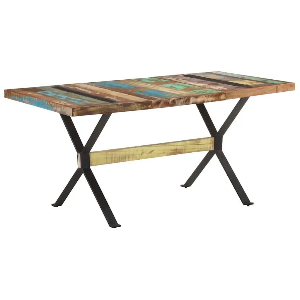 Solid Reclaimed Wood Industrial Dining Table 160x80x76 cm