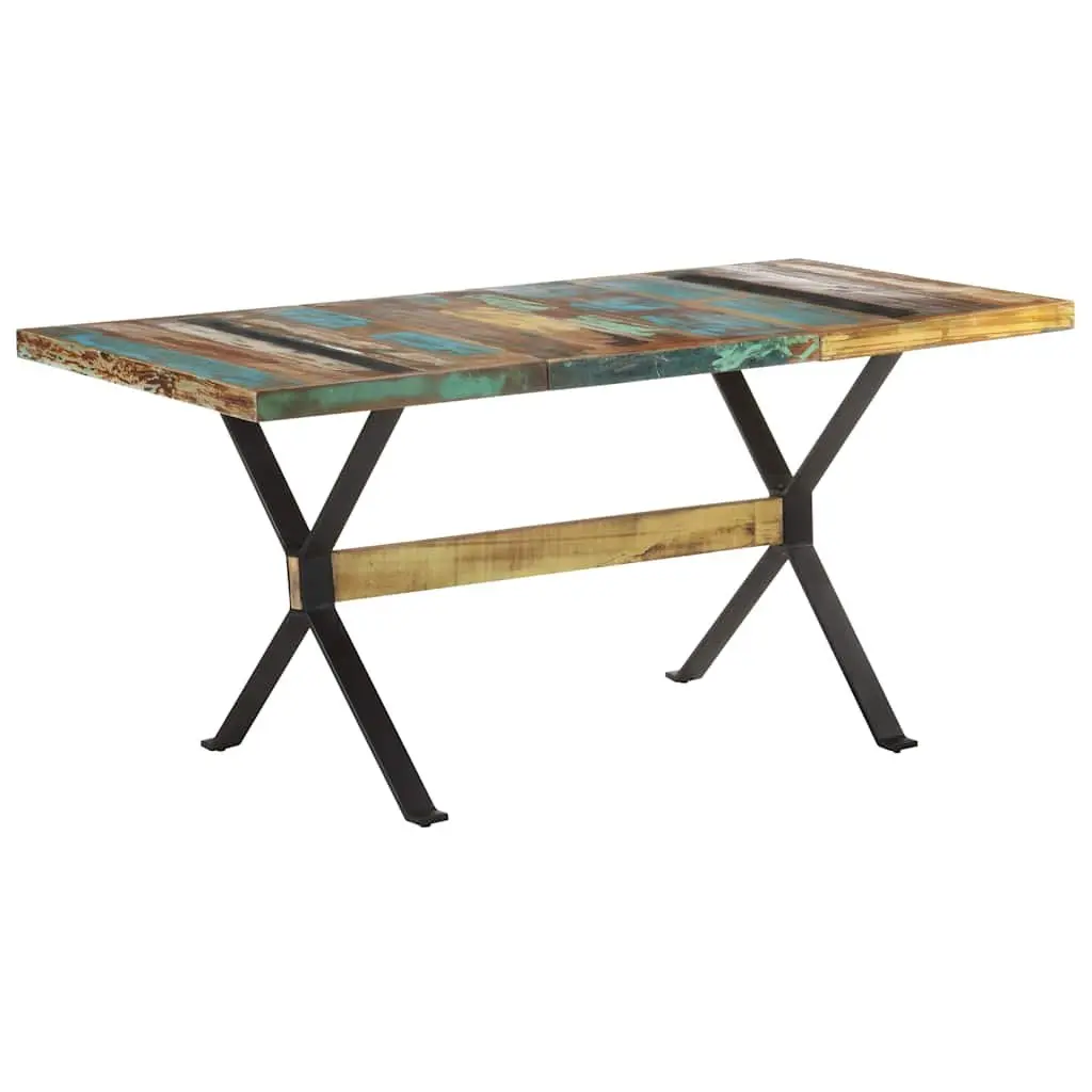 Solid Reclaimed Wood Industrial Dining Table 160x80x76 cm