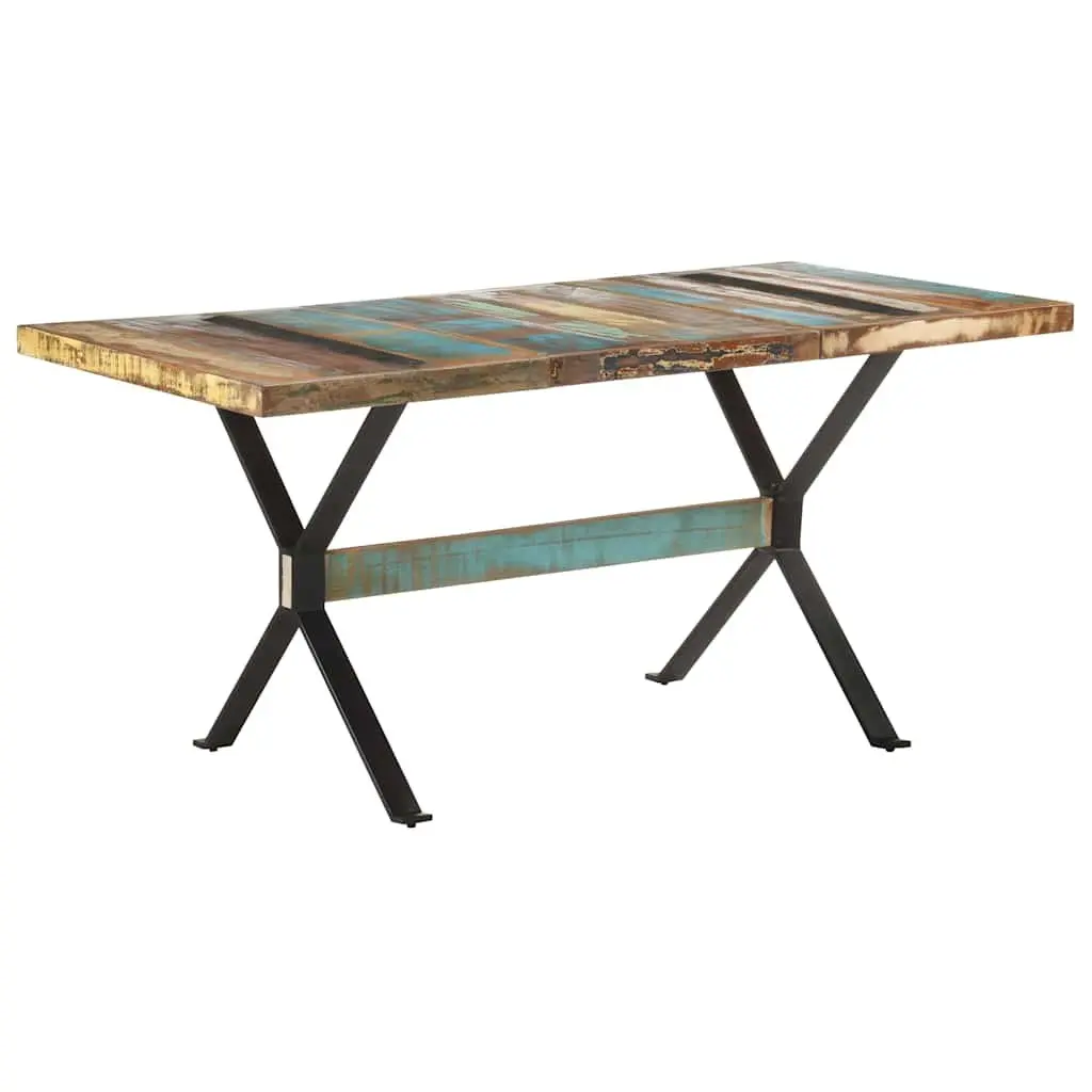 Solid Reclaimed Wood Industrial Dining Table 160x80x76 cm