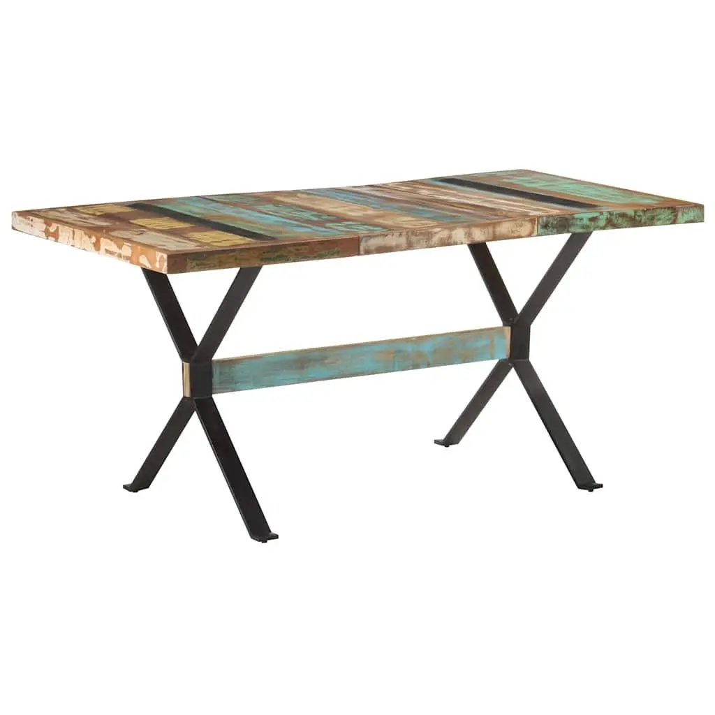 Solid Reclaimed Wood Industrial Dining Table 160x80x76 cm